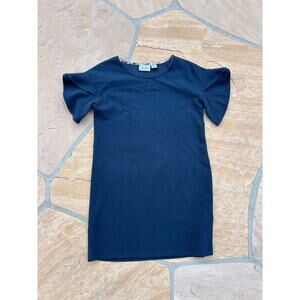 Heyton Ruffle Sleeve T-Shirt Dress Short Rayon Women’s Small Blue LS